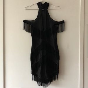 Boutique Black Fringe Dress